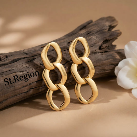 18K Gold-Plated Chain Link Drop Earrings