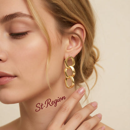 18K Gold-Plated Chain Link Drop Earrings