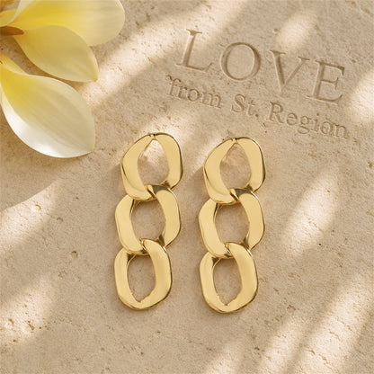18K Gold-Plated Chain Link Drop Earrings