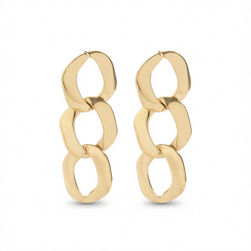 18K Gold-Plated Chain Link Drop Earrings