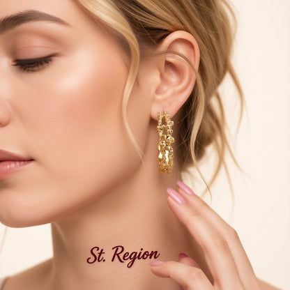 18K Gold-Plated Huggie Earrings, gold huggie earrings, elegant gift for her, styled look