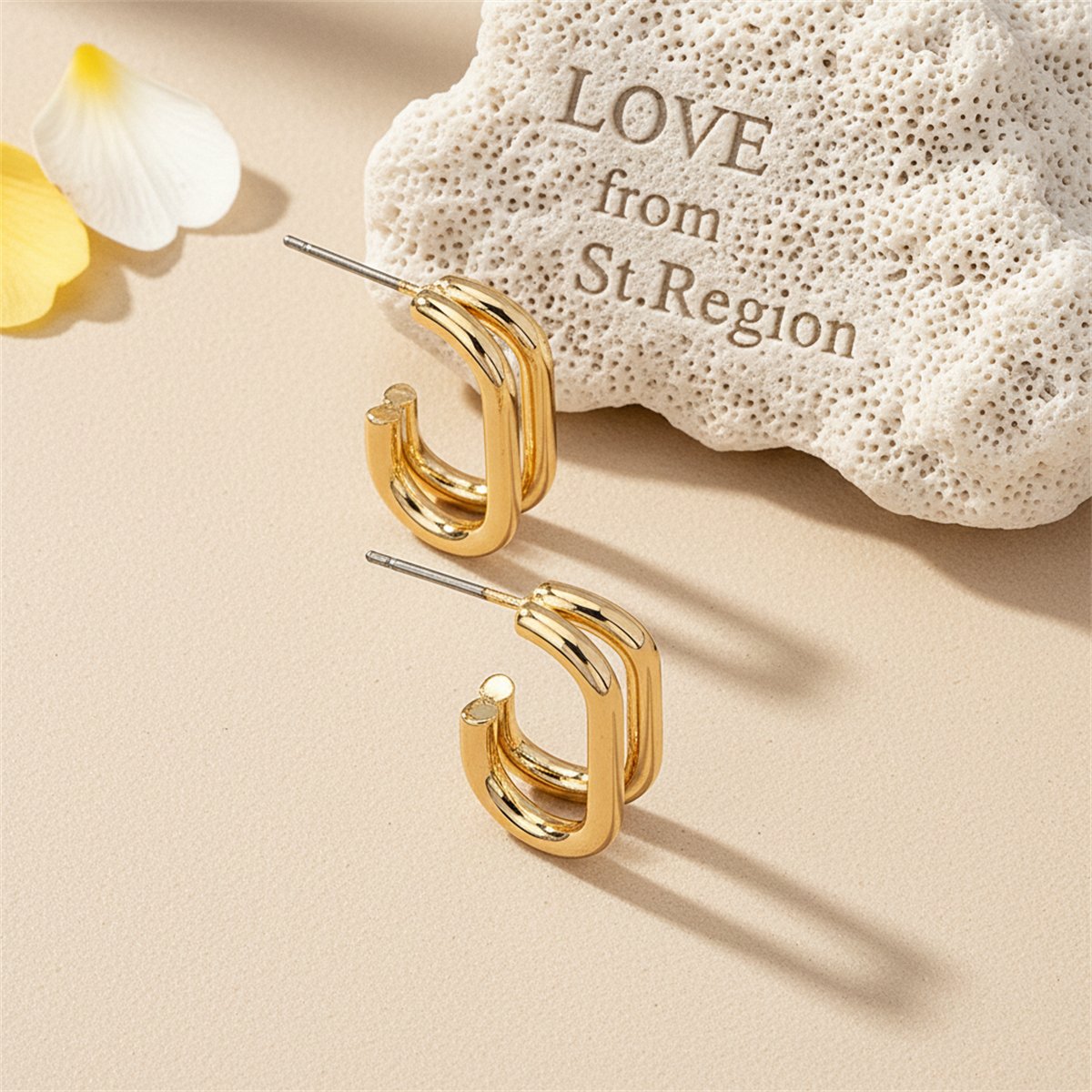 18K Gold-Plated Oval Huggie Earrings, gold huggie earrings, vintage-inspired design, lifestyle look