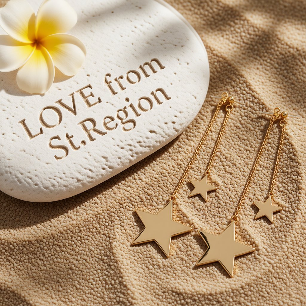 18K Gold-Plated Star Drop Earrings, botanical inspired, lifestyle look