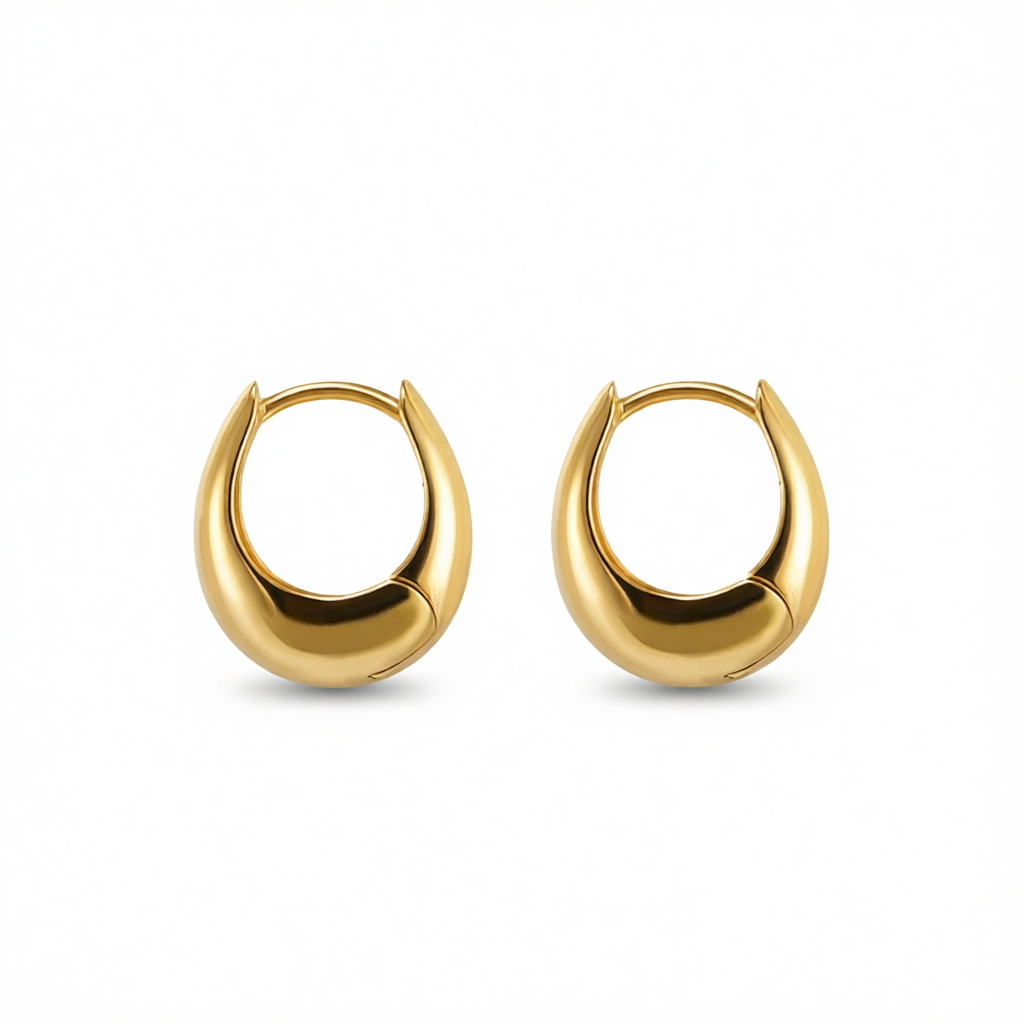 18K Gold-Plated U-Shape Huggie Earrings