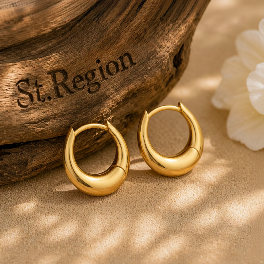 18K Gold-Plated U-Shape Huggie Earrings