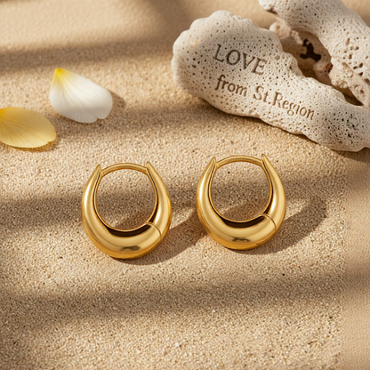 18K Gold-Plated U-Shape Huggie Earrings