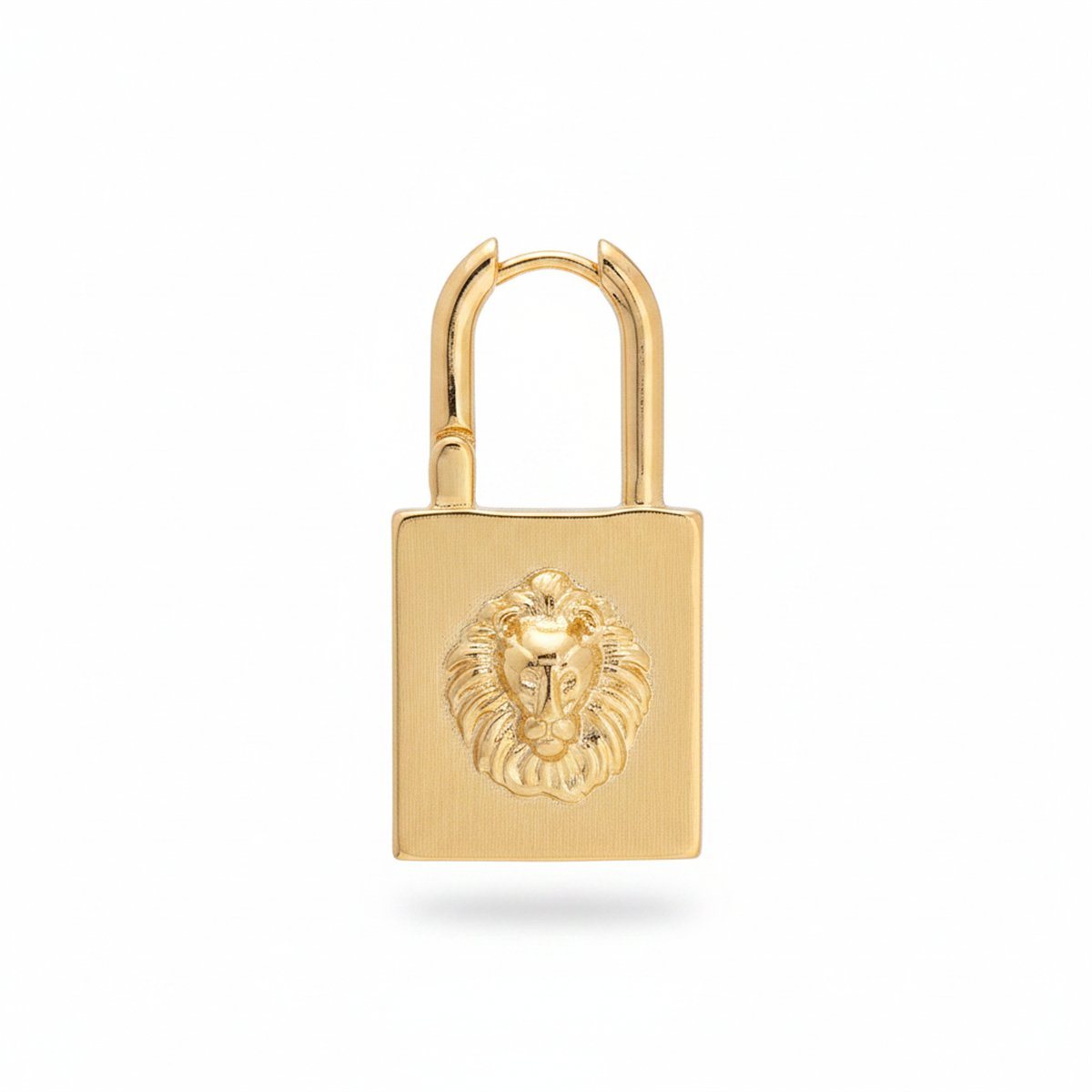 18K Gold-Plated Lion Lock Drop Earrings, gold huggie earrings, everyday style, side view