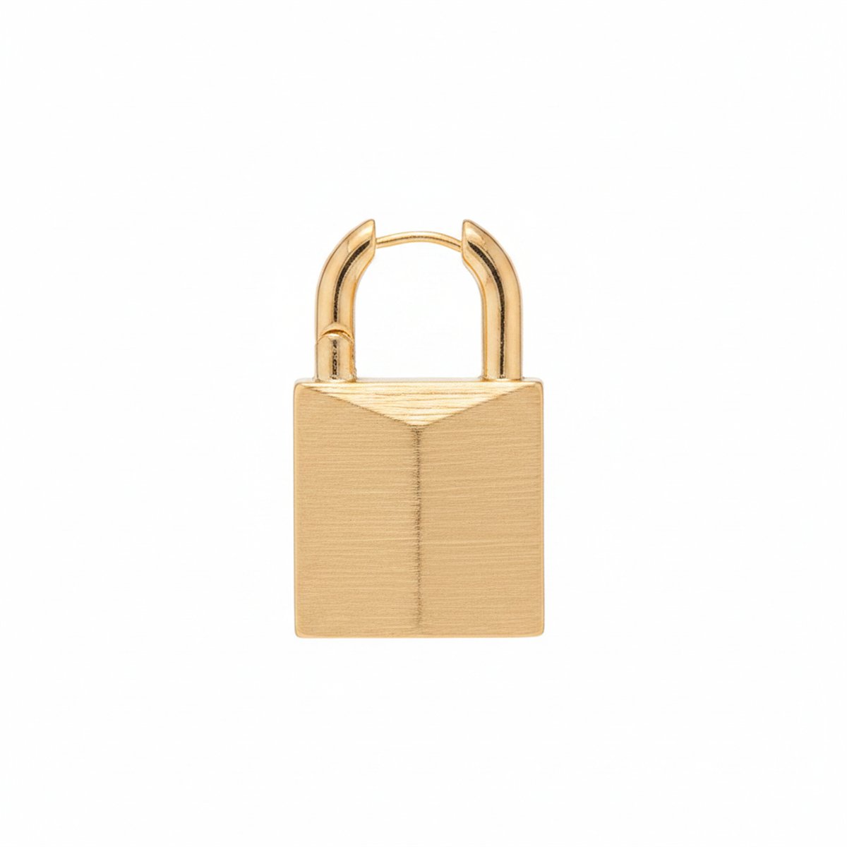 18K Gold-Plated Lock Drop Earrings, gold drop earrings for women, elegant gift for her, side view