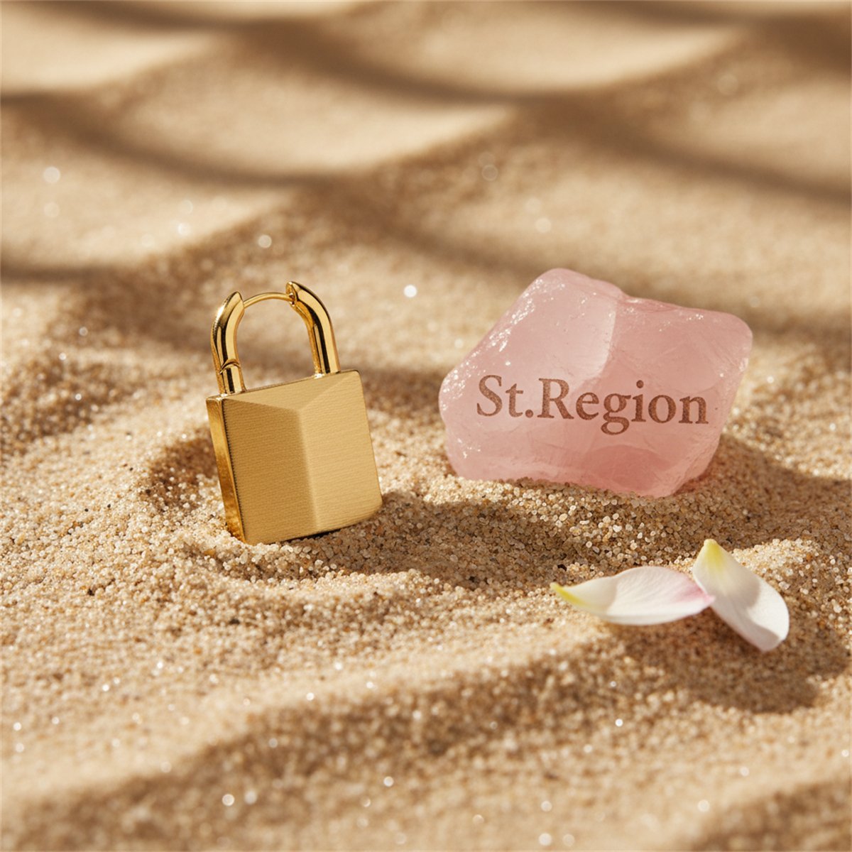 18K Gold-Plated Lock Drop Earrings, gold drop earrings for women, elegant gift for her, detail close-up