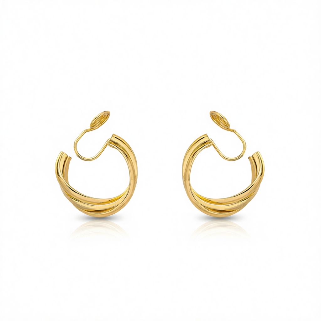 18K Gold-Plated Crisscross Hoop Earrings