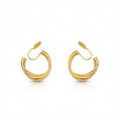 18K Gold-Plated Crisscross Hoop Earrings