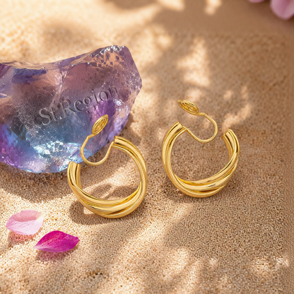 18K Gold-Plated Crisscross Hoop Earrings