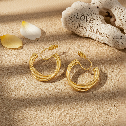 18K Gold-Plated Crisscross Hoop Earrings