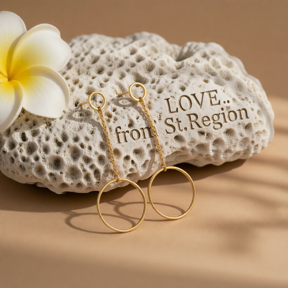 18K Gold-Plated Openwork Circles Drop Earrings