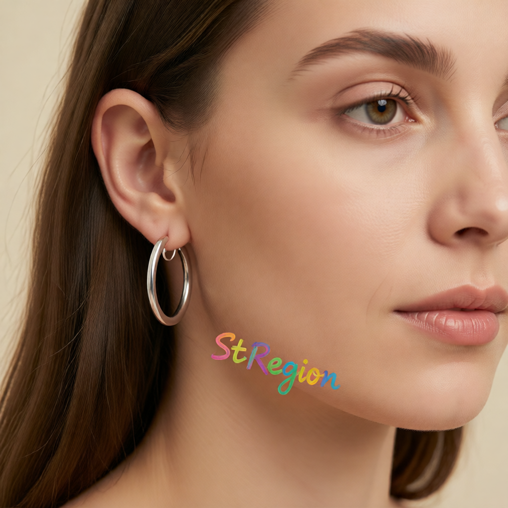 Silver-Plated Beveled Huggie Earrings