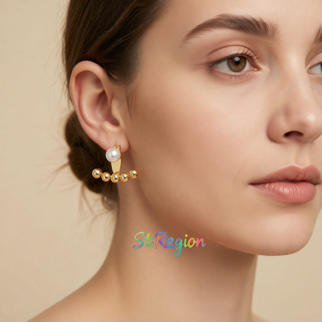 Pearl & 18K Gold-Plated Anchor Ear Jackets