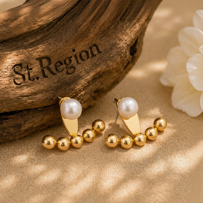 Pearl & 18K Gold-Plated Anchor Ear Jackets