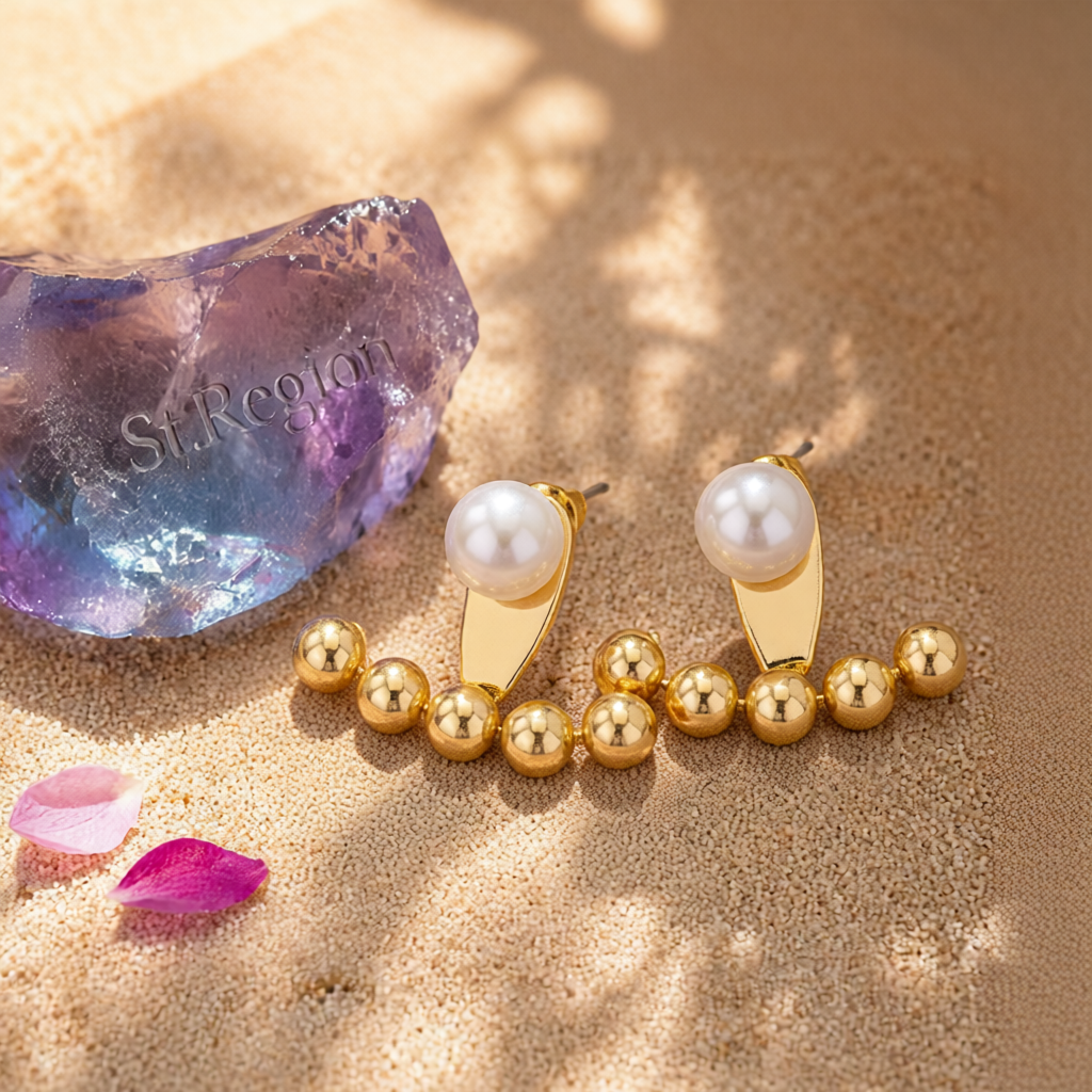 Pearl & 18K Gold-Plated Anchor Ear Jackets