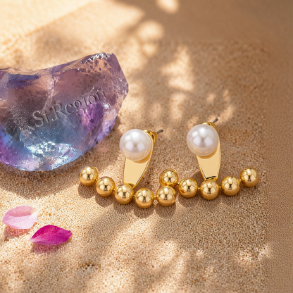 Pearl & 18K Gold-Plated Anchor Ear Jackets