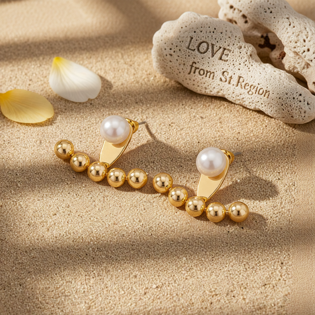 Pearl & 18K Gold-Plated Anchor Ear Jackets