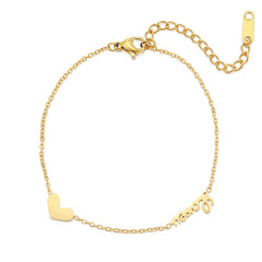 18K Gold-Plated Heart 'Love' Bracelet
