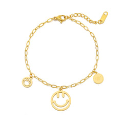 18K Gold-Plated Smiley Charm Bracelet