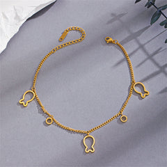 18K Gold-Plated Openwork Fish Station Anklet
