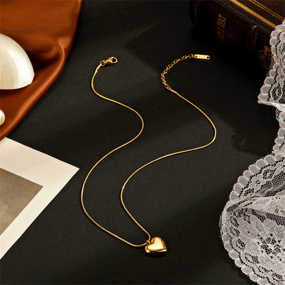 18K Gold-Plated Heart Pendant Necklace, gold pendant necklace for women, botanical inspired, styled look