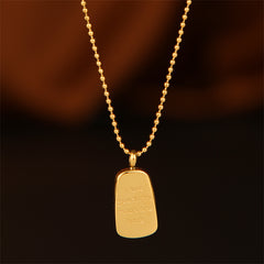 Elegant gold dog tag necklace inscribed with "Love You To The Moon & Back," perfect for expressing deep affection.
