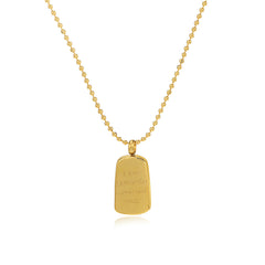 A stunning 18K gold-plated dog tag necklace featuring the heartfelt message, "Love You To The Moon & Back."