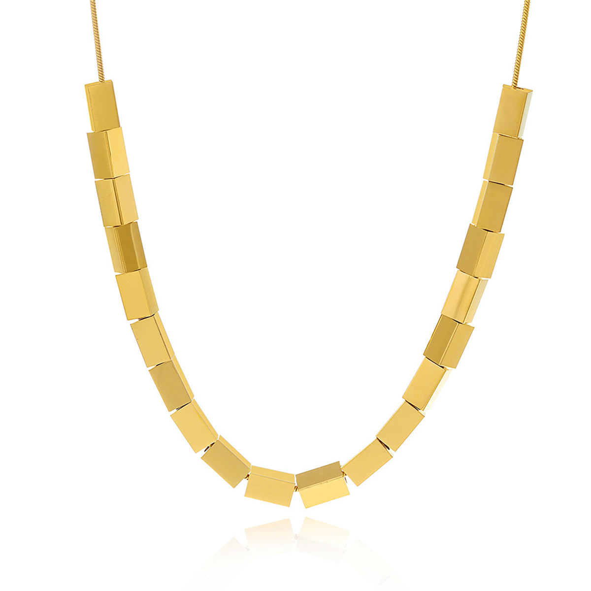 18K Gold-Plated Cuboid Necklace