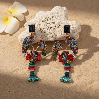 Crystal and Cubic Zirconia Lobster Drop Earrings, drop earrings for women, dainty minimalist design, lifestyle look