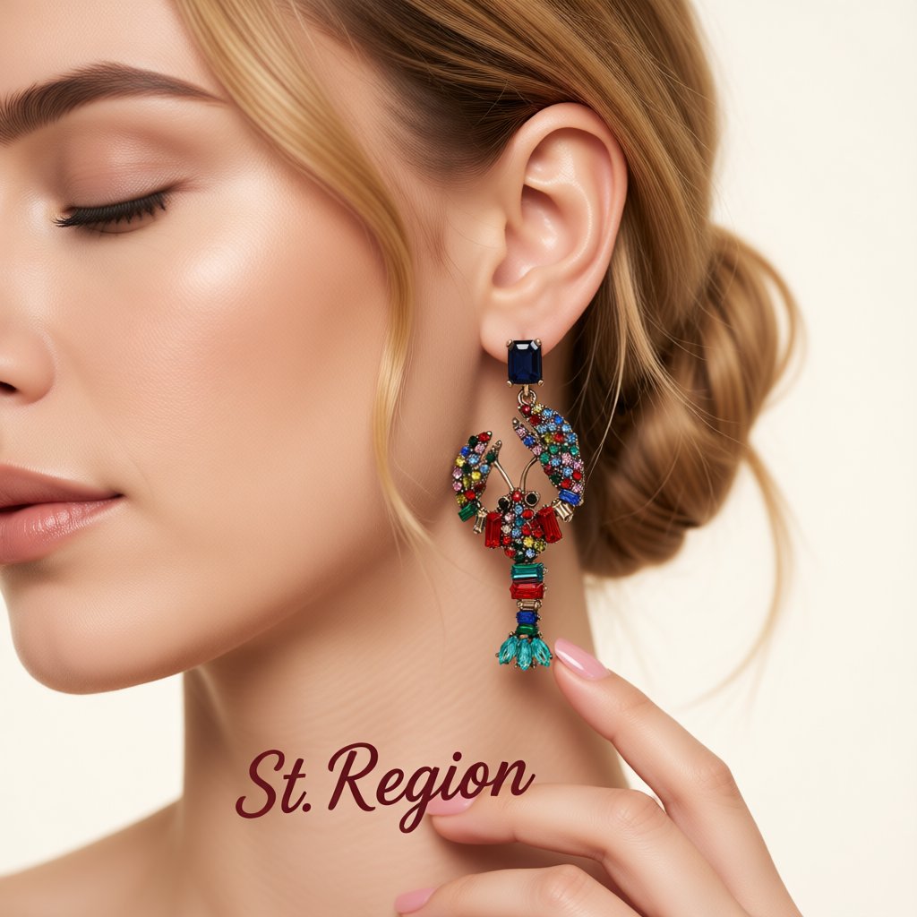 Crystal and Cubic Zirconia Lobster Drop Earrings, drop earrings for women, dainty minimalist design, styled look