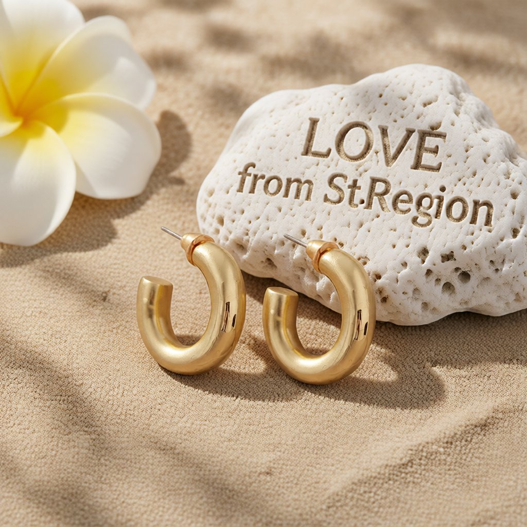 18K Gold-Plated Smooth Hoop Earrings