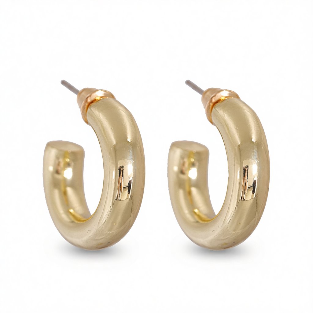 18K Gold-Plated Smooth Hoop Earrings