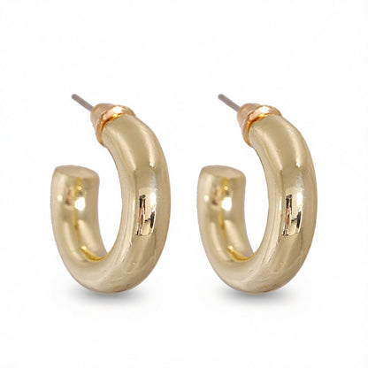 18K Gold-Plated Smooth Hoop Earrings