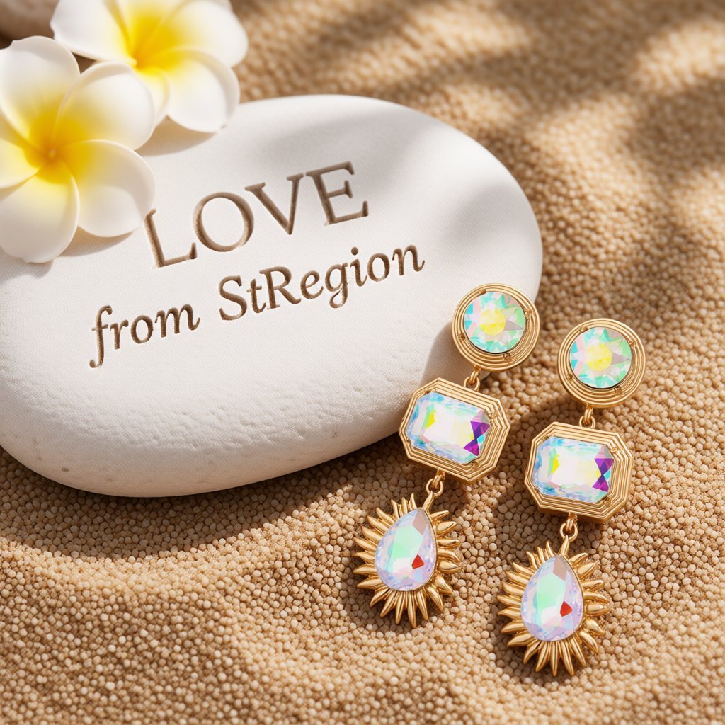 Crystal and 18K Gold-Plated Geometric Drop Earrings, gold drop earrings for women, vintage-inspired design, lifestyle look