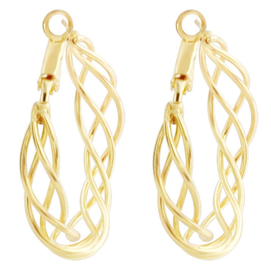 18K Gold-Plated Abstract Nest Hoop Earrings