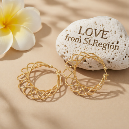 18K Gold-Plated Abstract Nest Hoop Earrings