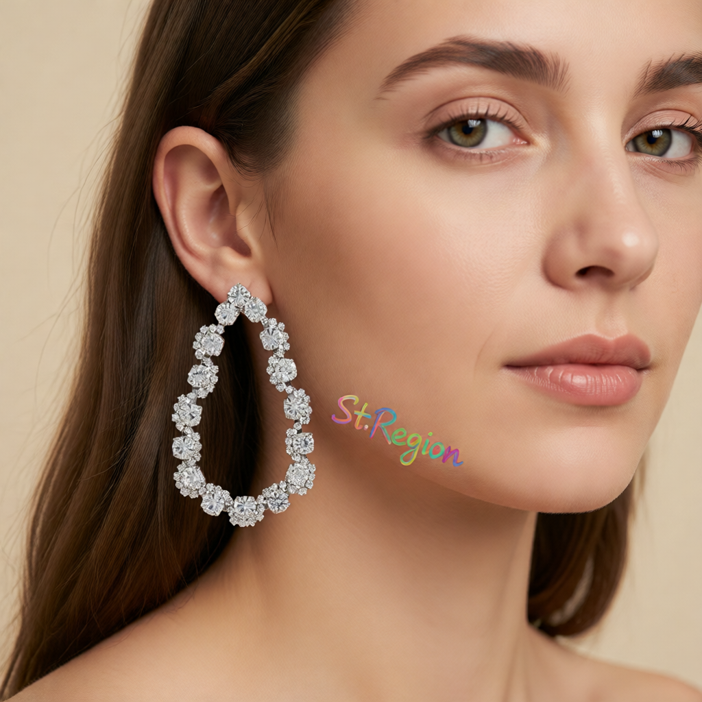 Crystal & Cubic Zirconia Silver-Plated Teardrop Earrings