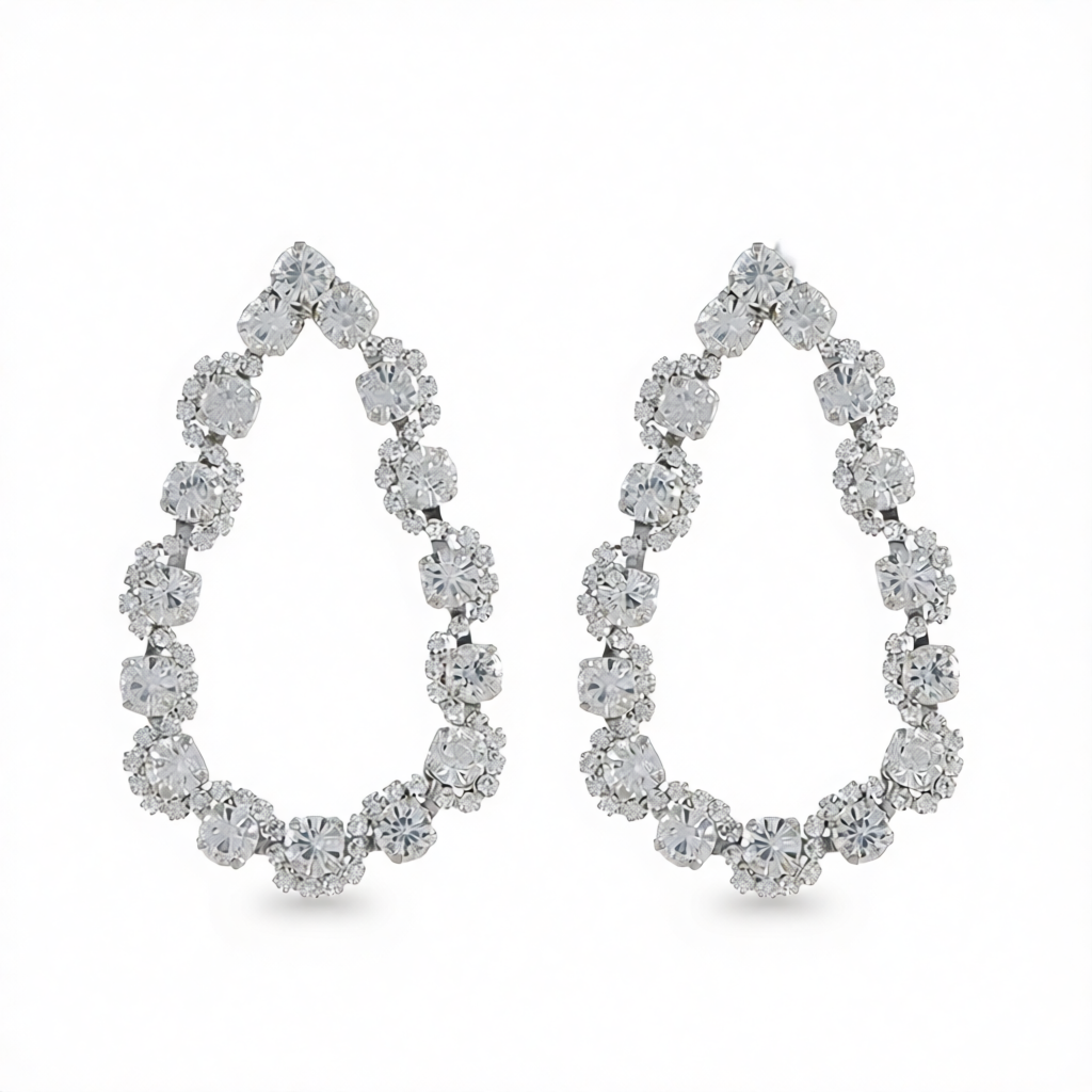 Crystal & Cubic Zirconia Silver-Plated Teardrop Earrings