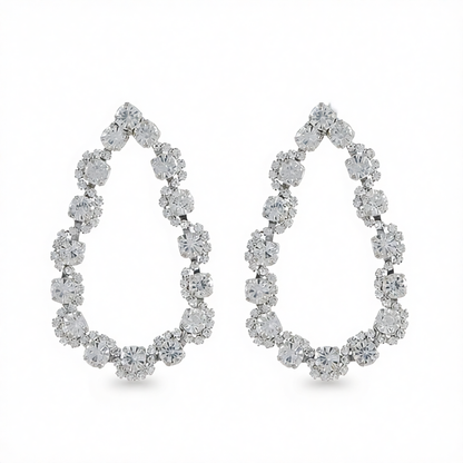 Crystal & Cubic Zirconia Silver-Plated Teardrop Earrings