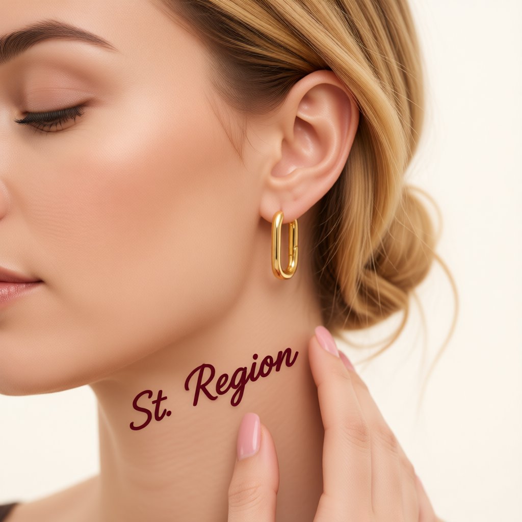 18K Gold-Plated Open Square Huggie Earrings, gold huggie earrings, elegant gift for her, styled look