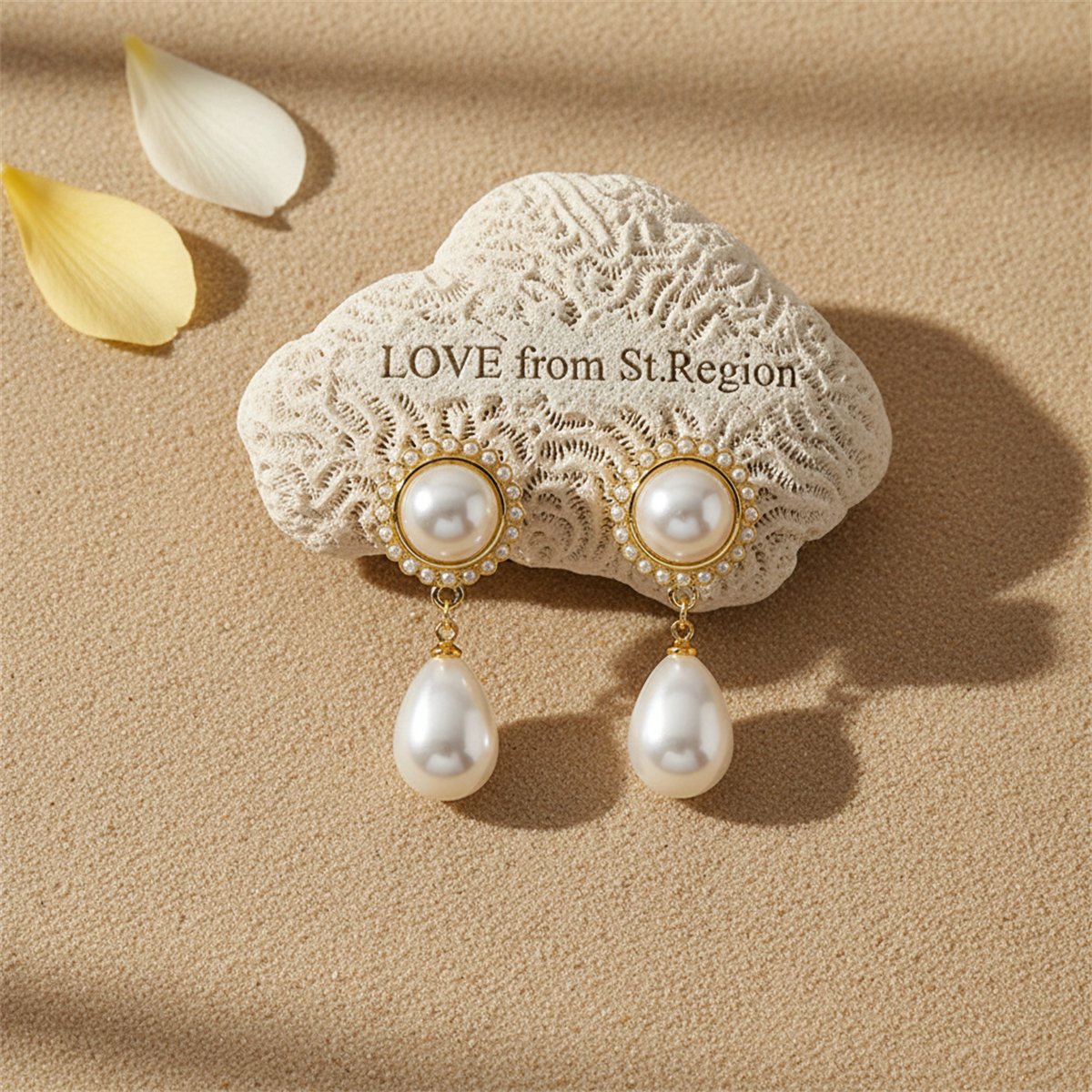 White Pearl and 18K Gold-Plated Teardrop Earrings, gold drop earrings for women, vintage-inspired design, lifestyle look