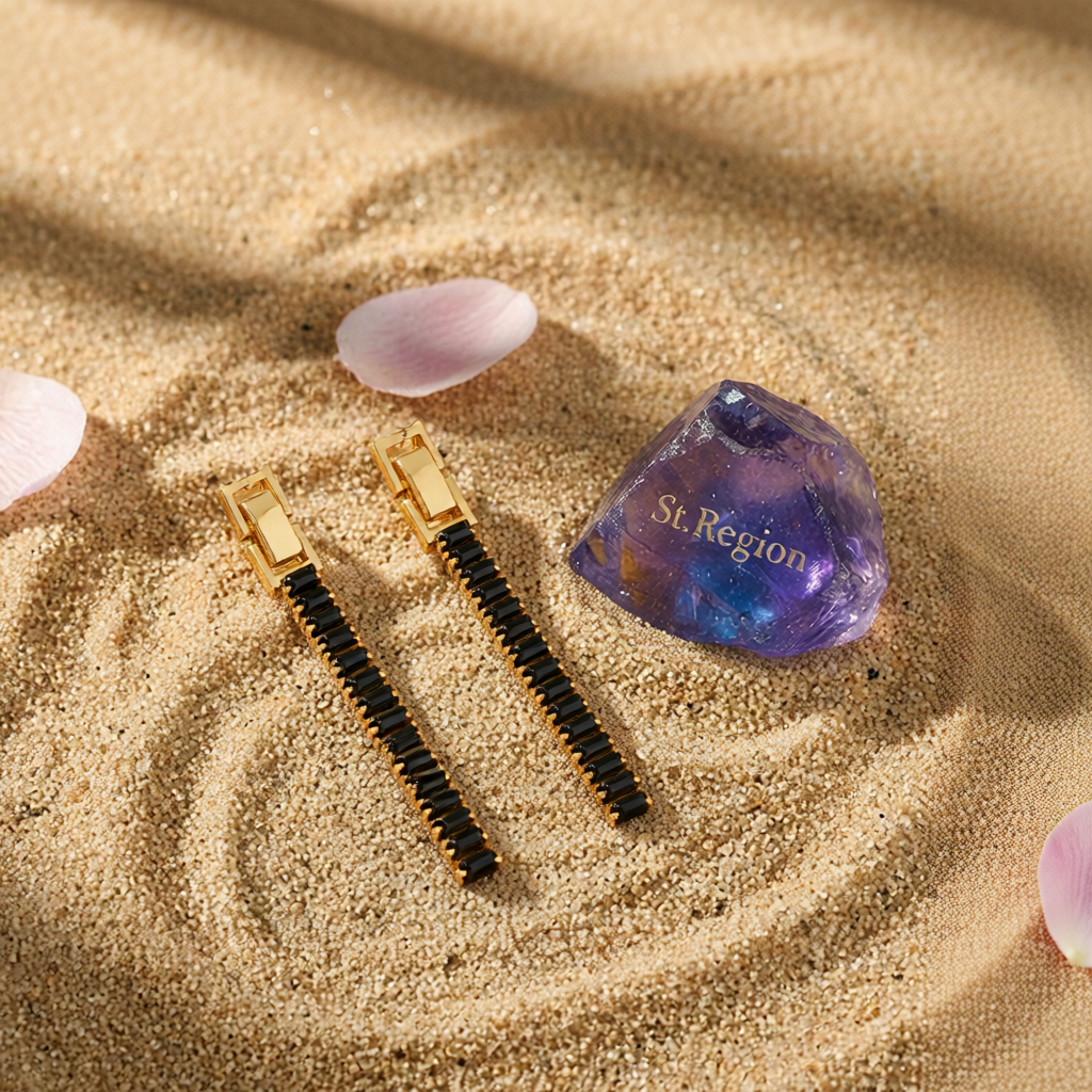 Black Crystal & 18K Gold-Plated Belt Drop Earrings