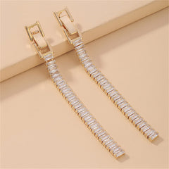 Crystal & 18K Gold-Plated Belt Drop Earrings