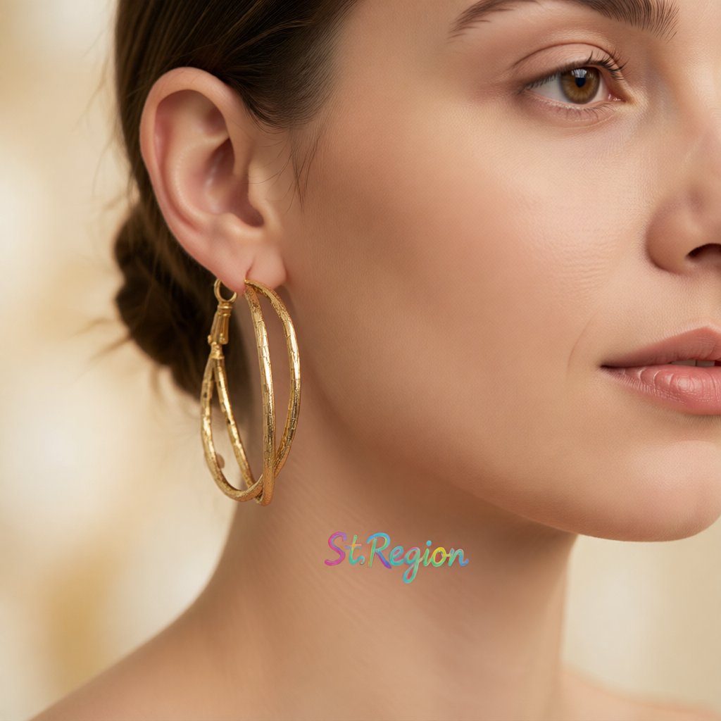 18K Gold-Plated Crisscross Hoop Earrings, gold hoop earrings for women, dainty minimalist design, styled look