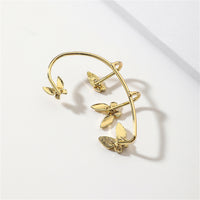 Cubic Zirconia & White Acrylic 18k Gold-Plated Butterfly Ear Cuff