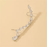 Crystal & Silver-Plated Pear-Cut Ear Climber