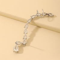Crystal & Silver-Plated Pear-Cut Ear Climber